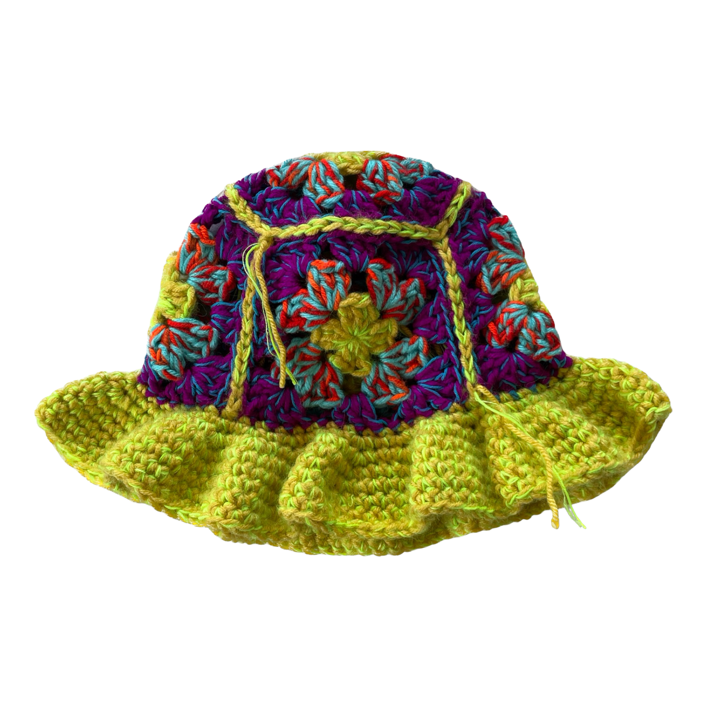 CUSTOM 1OFF CROCHET GRANNY SQUARE BUCKET